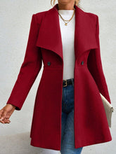 Load image into Gallery viewer, Collared Neck Button Up Long Sleeve Coat
