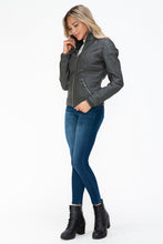 Load image into Gallery viewer, YMI Faux Layered Double-Zipper Jacket with Fuzzy Hood
