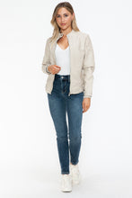 Load image into Gallery viewer, Snobbish Faux Leather Biker Jacket with Side Zip Pockets
