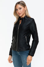 Load image into Gallery viewer, Snobbish PU Leather Biker Jacket with Side Zip Pockets
