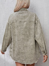 Load image into Gallery viewer, Raw Hem Button Up Denim Jacket
