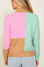 Load image into Gallery viewer, Color Block Mock Neck Ribbed Trim Sweater
