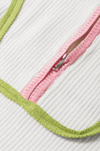 Load image into Gallery viewer, Contrast Half Zip Drop Shoulder Sweater
