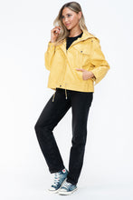 Load image into Gallery viewer, How Dare U Drawstring Hem PU Leather Zip Up Jacket
