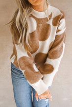 Load image into Gallery viewer, Contrast Flower Mock Neck Long Sleeve Sweater
