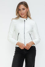Load image into Gallery viewer, Snobbish Faux Leather Zip Up Drawstring Hooded Jacket
