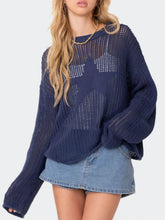 Load image into Gallery viewer, Star Round Neck Long Sleeve Knit Top
