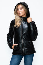 Load image into Gallery viewer, How Dare U Pocketed Zip Up Puffer Jacket with Removable Hood
