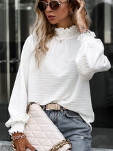 Load image into Gallery viewer, Smocked Frill Mock Neck Long Sleeve Blouse
