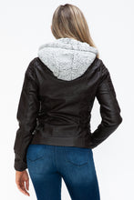 Load image into Gallery viewer, YMI Removable Faux Layered Multi-Pocket Jacket with Fuzzy Hood
