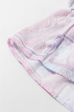 Load image into Gallery viewer, Printed Tie Neck Flounce Sleeve Blouse

