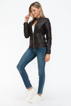 Load image into Gallery viewer, Snobbish PU Leather Biker Jacket with Side Zip Pockets
