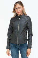 Load image into Gallery viewer, Snobbish PU Leather Biker Jacket with Side Zip Pockets
