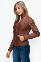 Load image into Gallery viewer, YMI Faux Layered Double-Zipper Jacket with Fuzzy Hood
