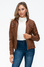 Load image into Gallery viewer, YMI Removable Faux Layered Multi-Pocket Jacket with Fuzzy Hood
