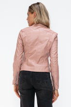 Load image into Gallery viewer, Snobbish Faux Leather Zip Up Drawstring Hooded Jacket
