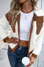 Load image into Gallery viewer, Corduroy Contrast Patchwork Fuzzy Jacket
