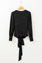 Load image into Gallery viewer, Glitter Surplice Long Sleeve Blouse
