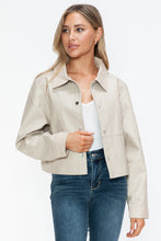 Load image into Gallery viewer, Snobbish Snap Down Long Sleeve PU Leather Jacket
