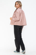 Load image into Gallery viewer, How Dare U Drawstring Hem PU Leather Zip Up Jacket
