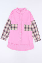Load image into Gallery viewer, Plaid Button Up Shacket with Chest Pockets
