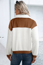 Load image into Gallery viewer, Corduroy Contrast Patchwork Fuzzy Jacket
