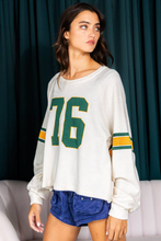 Load image into Gallery viewer, Number 76 Round Neck Long Sleeve Top
