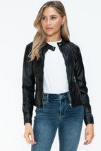 Load image into Gallery viewer, Snobbish PU Leather Zip Up Jacket with Pockets
