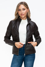 Load image into Gallery viewer, YMI Faux Layered Double-Zipper Jacket with Fuzzy Hood
