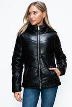 Load image into Gallery viewer, How Dare U Pocketed Zip Up Puffer Jacket with Removable Hood
