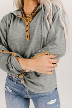 Load image into Gallery viewer, Drawstring Quarter Snap Long Sleeve Hoodie
