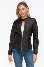 Load image into Gallery viewer, Snobbish PU Leather Biker Jacket with Side Zip Pockets
