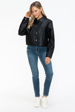 Load image into Gallery viewer, Snobbish Snap Down Long Sleeve PU Leather Jacket
