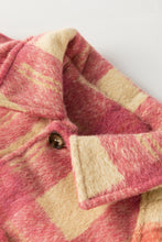 Load image into Gallery viewer, Slit Plaid Collared Neck Shacket
