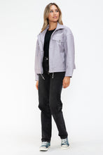 Load image into Gallery viewer, How Dare U Drawstring Hem PU Leather Zip Up Jacket
