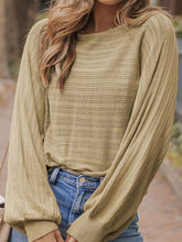 Load image into Gallery viewer, Eyelet Boat Neck Long Sleeve Knit Top
