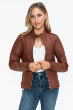 Load image into Gallery viewer, Snobbish PU Leather Biker Jacket with Side Zip Pockets
