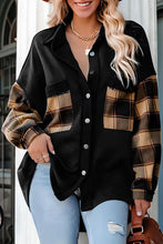 Load image into Gallery viewer, Plaid Button Up Shacket with Chest Pockets
