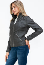 Load image into Gallery viewer, YMI Faux Layered Double-Zipper Jacket with Fuzzy Hood

