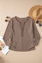 Load image into Gallery viewer, Notched Long Sleeve Top
