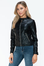 Load image into Gallery viewer, Snobbish PU Leather Zip Up Jacket with Pockets
