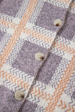 Load image into Gallery viewer, Plaid Button Up Collared Neck Cardigan
