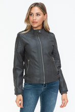 Load image into Gallery viewer, Snobbish PU Leather Biker Jacket with Side Zip Pockets
