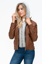 Load image into Gallery viewer, YMI Removable Faux Layered Multi-Pocket Jacket with Fuzzy Hood
