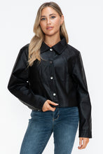 Load image into Gallery viewer, Snobbish Snap Down Long Sleeve PU Leather Jacket
