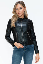Load image into Gallery viewer, Snobbish PU Leather Zip Up Jacket with Pockets
