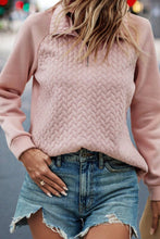 Load image into Gallery viewer, Textured Quarter Zip Long Sleeve Sweatshirt
