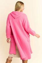 Load image into Gallery viewer, Davi &amp; Dani Side Slit Button Up Hooded Cardigan
