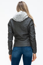 Load image into Gallery viewer, YMI Removable Faux Layered Multi-Pocket Jacket with Fuzzy Hood
