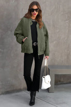 Load image into Gallery viewer, Zip Up Drop Shoulder Long Sleeve Puffer Jacket
